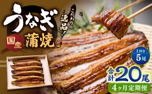 【4ヶ月定期便】 蒲焼きうなぎ 5尾 （国産） ／ 鰻 うなぎ ウナギ 蒲焼き 蒲焼 うなぎの蒲焼 鰻の蒲焼き たれ付き 自家製たれ 山椒 冷蔵 国産