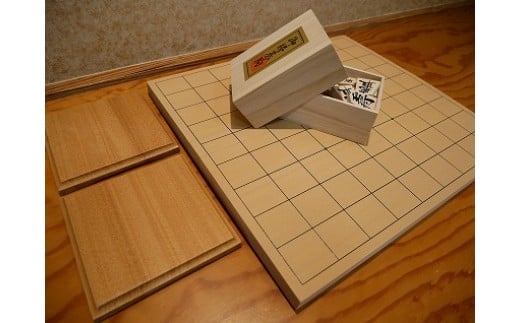 SS-16【 将棋盤 】新桂7号 接合折盤 セット 卓上 囲碁 将棋 木工品