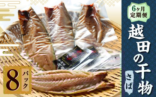 【6ヶ月定期便】越田の干物　さば(1枚入)×8パック 干物 鯖 さば