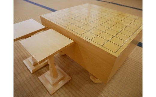SS-28【 将棋盤 】新カヤ 40号 足付き 駒台 セット 囲碁 将棋 木工品