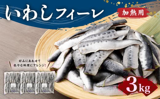 いわし フィーレ 加熱用 約3kg 鰯 イワシ