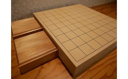 SS-24【 将棋盤 】新桂 20号 接合盤 卓上 駒台 セット 囲碁 将棋 木工品