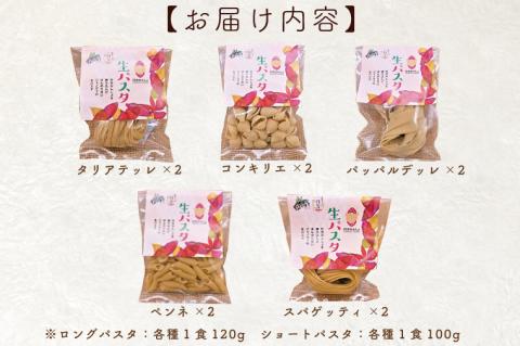 CJ-17 【行方市産さつまいも紅はるか使用】 生パスタ5種（計10食分）