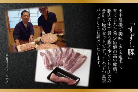 【2026年2月より順次発送】【田中農場のすずし豚】 ヒレ4kgセット｜｜肉 お肉 豚肉 ヒレ すずし豚 ブランド 茨城県 行方市（M-3）