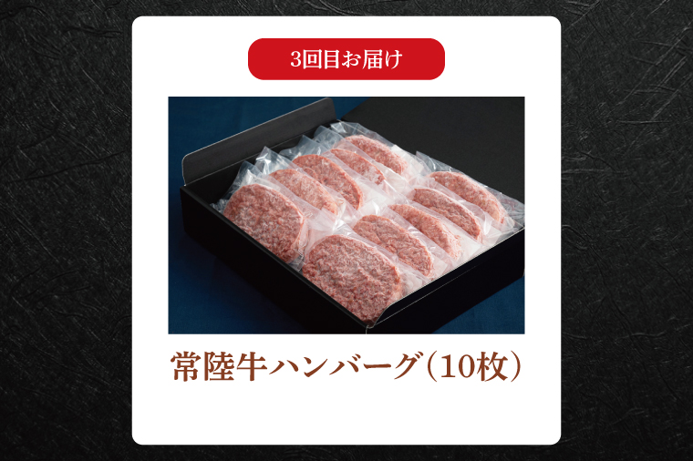 【常陸牛】肉の藤井商店（定期便）常陸牛グルメコース ～至福の3ヶ月～（茨城県共通返礼品）｜定期便 3か月 贅沢牛肉定期便 高級牛肉 贅沢牛肉 毎月お届け 最高級牛肉 ギフト定期便 豪華牛肉 A5 厳選 サーロイン モモステーキ ハンバーグ 高級ステーキ 特選ステーキ お中元 お歳暮 国産 牛肉 肉 お肉 最高級 ブランド牛 贈答 化粧箱 黒毛和牛 和牛 国産黒毛和牛 国産牛(FL-30)