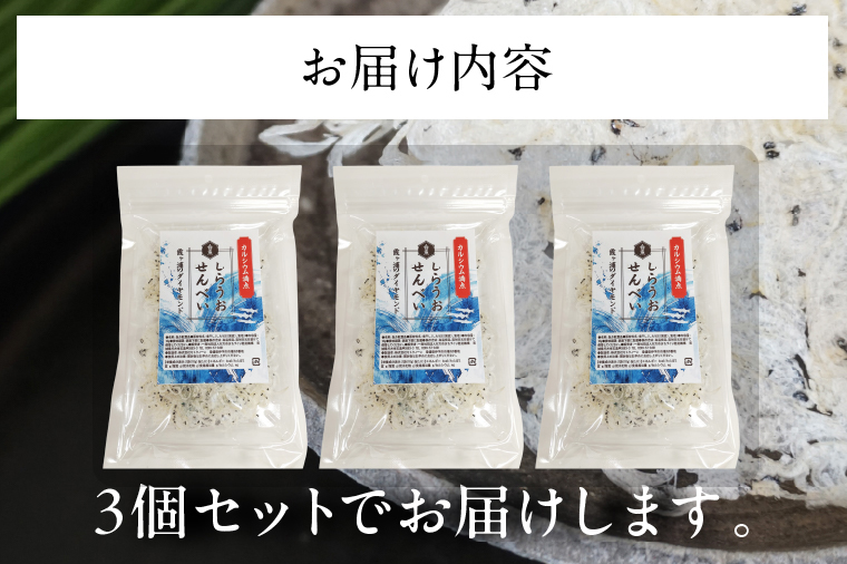 【2026年2月下旬より順次発送】カルシウム しらうおせんべい 3個｜せんべい 煎餅 おやつ しらうお カルシウム タンパク質 ミネラル 煮干し 茨城県 行方市(CU-342)