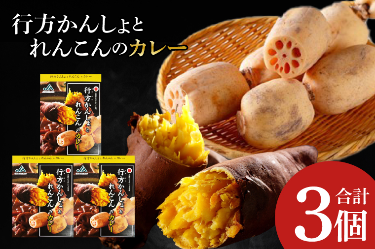 ～GI登録「さつまいも」使用～行方かんしょとれんこんのカレー(200g×3個)｜カレー レトルト レトルトカレー ご当地 ご当地カレー 人気 オススメ 便利 特産品 地元特産品 茨城県 行方市(AE-142)