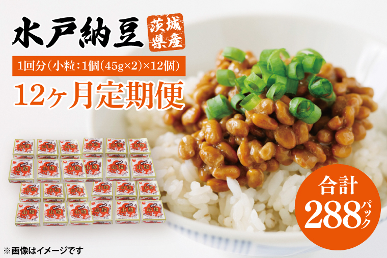 【12ヶ月定期便】水戸納豆 小粒 12個(1箱6個入り×2)｜納豆 水戸納豆 定期便 小粒 小粒納豆 茨城県 行方市(BD-5)
