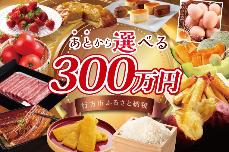 ★あとから選べる★茨城県行方市ふるさとギフト 寄附額：300万円分｜あとから選べる 後から選べる 選べる ギフト 肉 お肉 米 お米 コシヒカリ ミルキークイーン さつまいも サツマイモ 芋 お芋 うなぎ 干し芋 紅はるか スイーツ カタログ 300万円 茨城県 行方市 人気(CU-104)