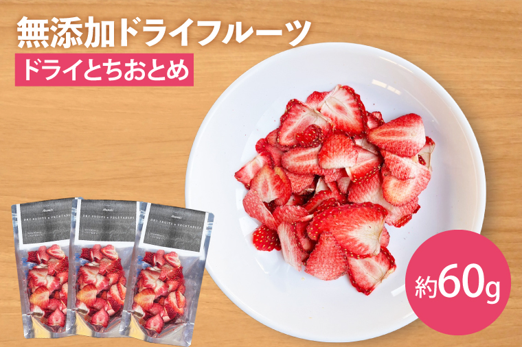 【無添加】ドライとちおとめ 約20g×3｜ドライフルーツ フルーツ くだもの 果物 無添加 いちご 苺 イチゴ とちおとめ 乾燥フルーツ セット 非常食 長期保存 茨城県 行方市(EP-10)