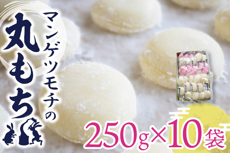 マンゲツモチの丸もち 250g×10袋｜もち 丸もち お餅 マンゲツモチ もち米 満月 菓子処坂本 茨城県 行方市(K-5-1)