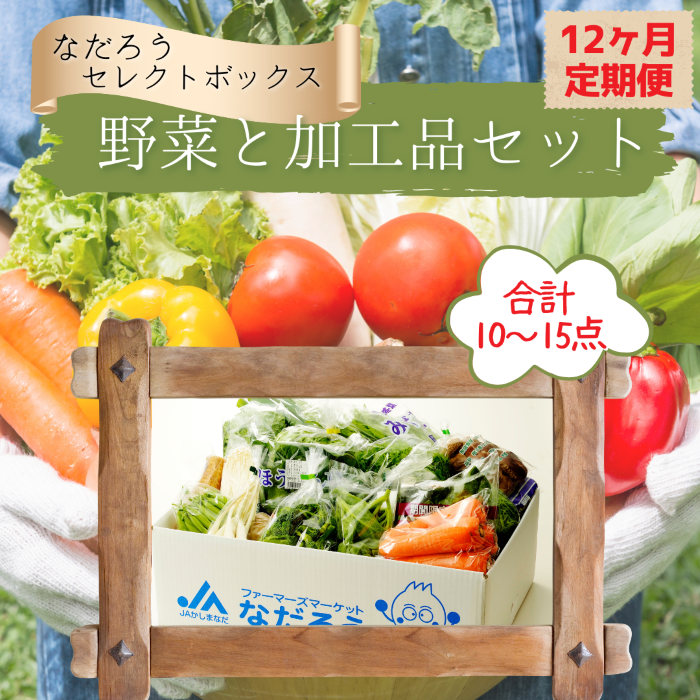 【12ヶ月定期便】野菜と加工品「なだろう」セレクトボックス