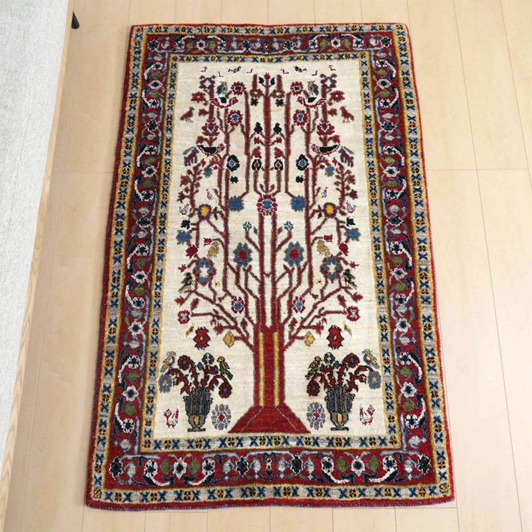 【限定1品】ギャッベルリバフ 143×90cm 手織り 最高級 天然 