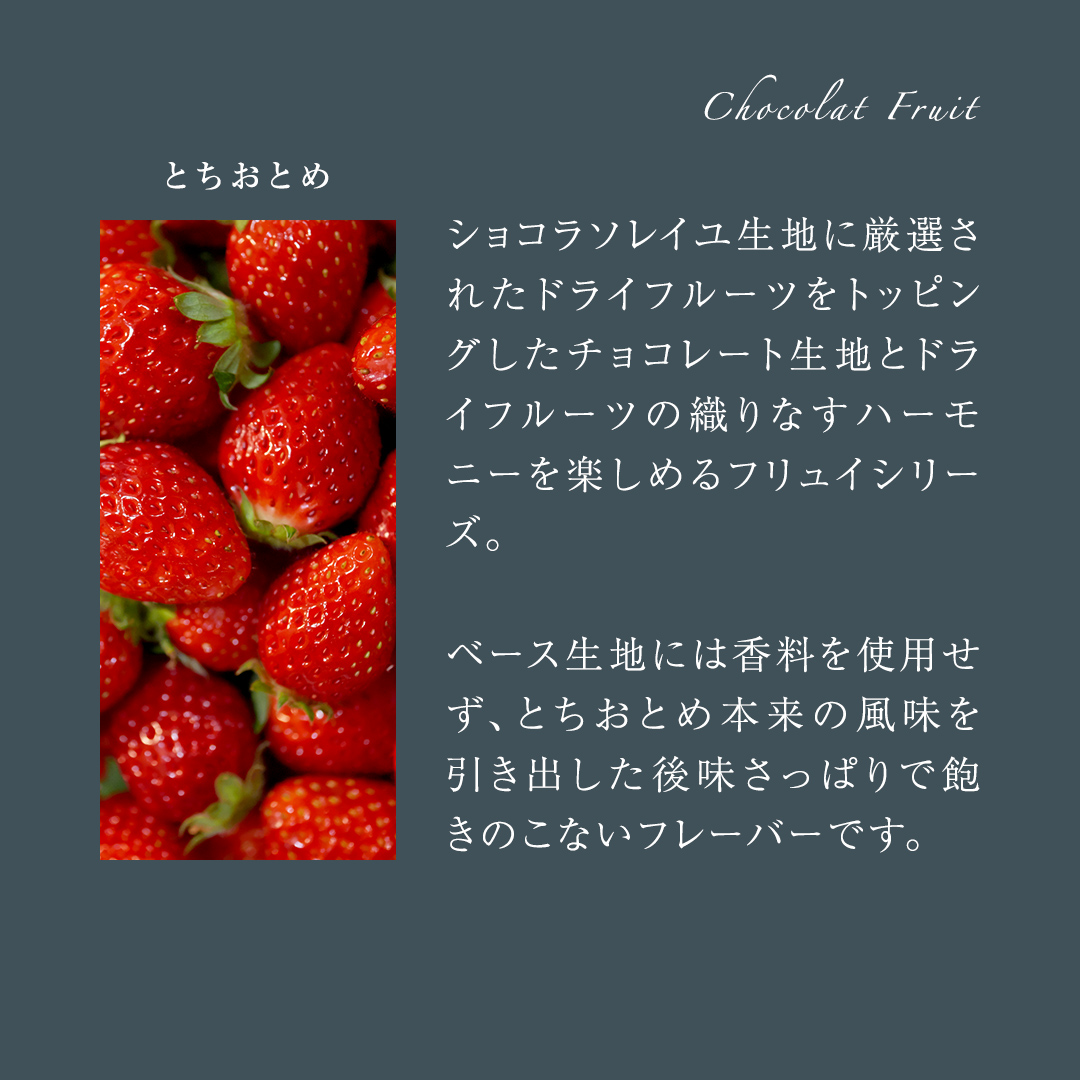 ショコラ フリュイ 4種セット（ とちおとめ 、 アップルパ