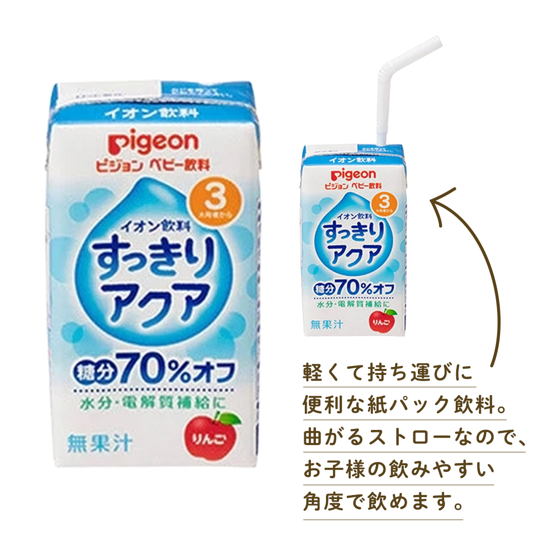 【 ピジョン 】 すっきりアクア りんご 125ml × 48個 紙パック