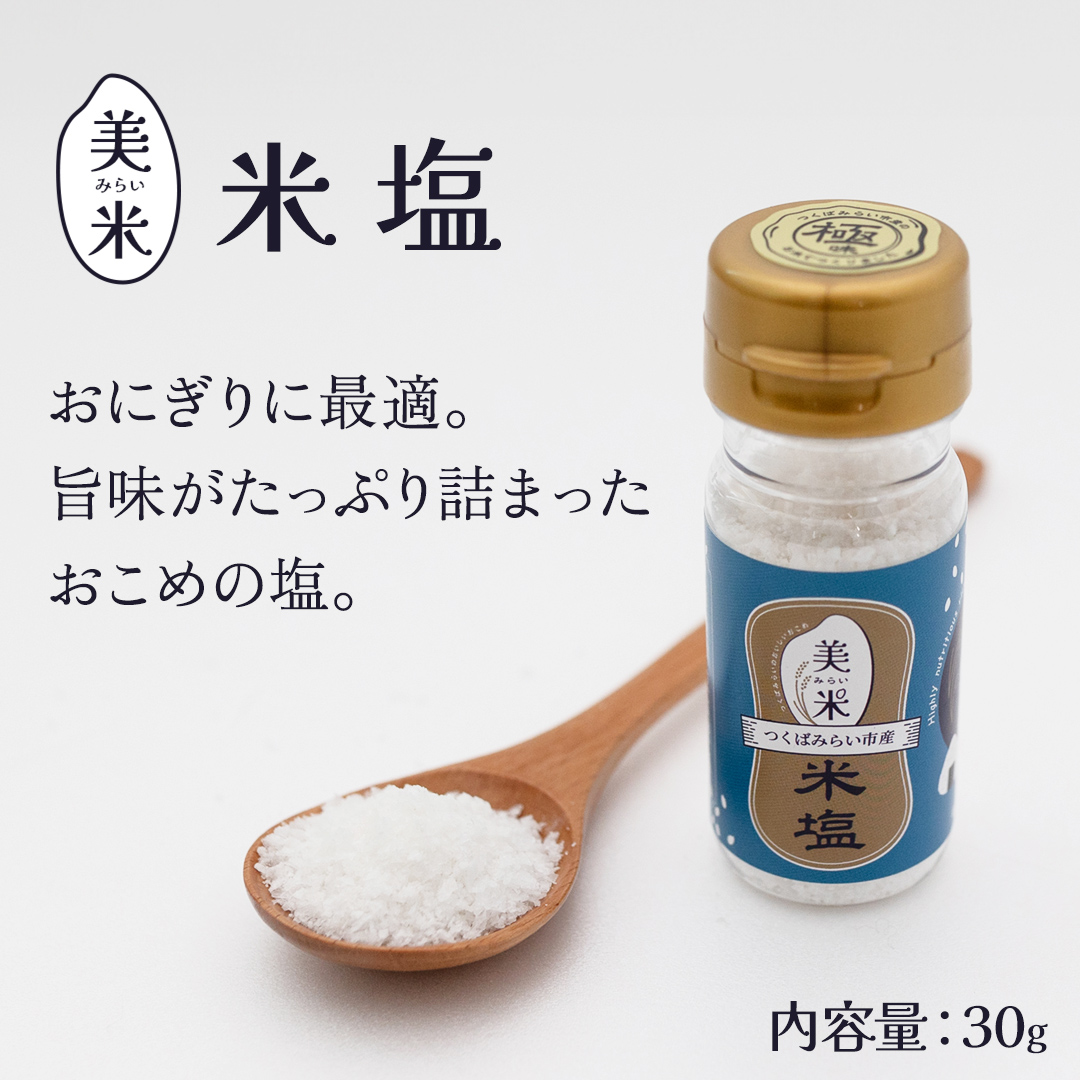 金の恵み米塩 美米～みらい～ 塩３種セット（米塩・籾殻塩