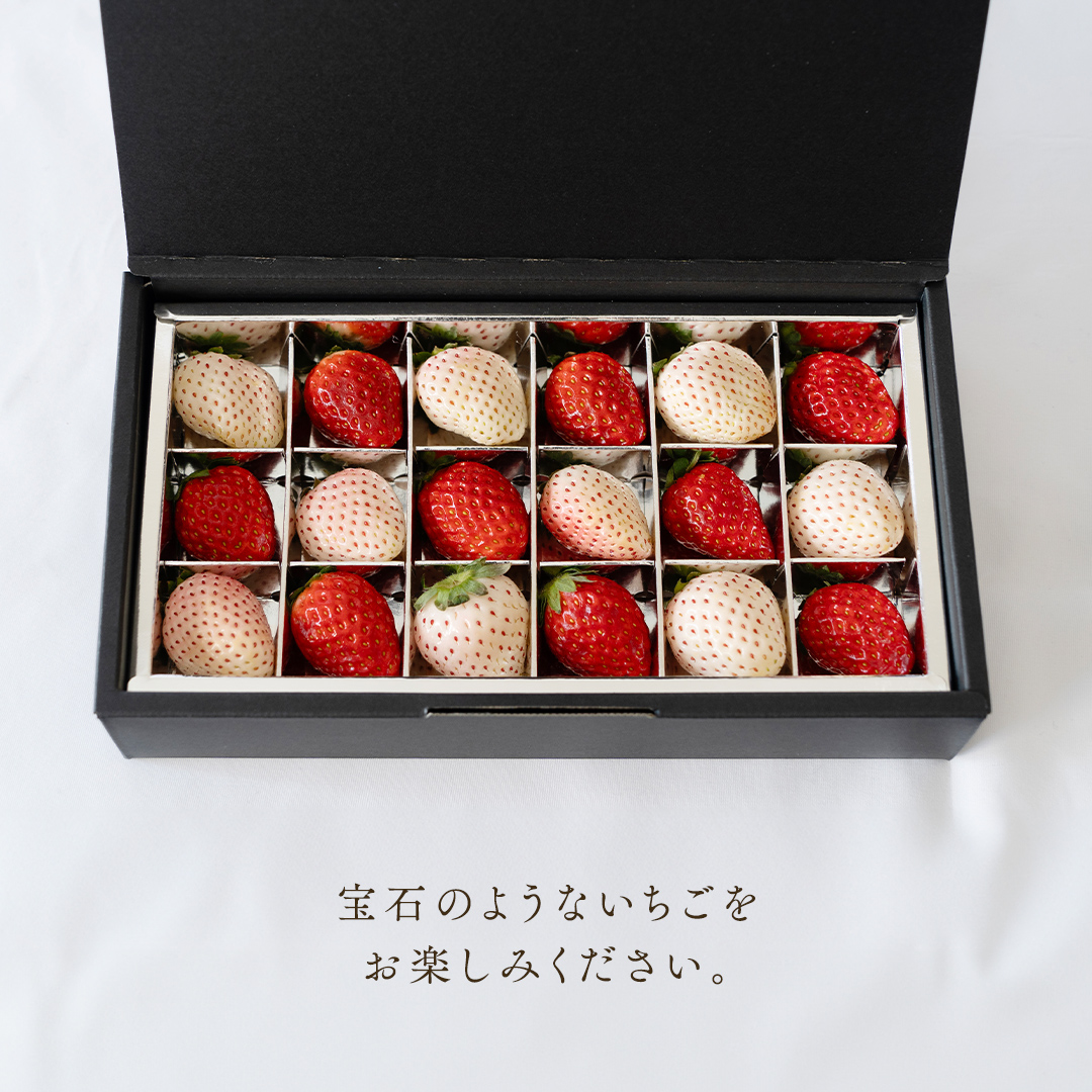 【 お歳暮 熨斗付 】赤いちごと白いちごの宝石箱 18粒【12月