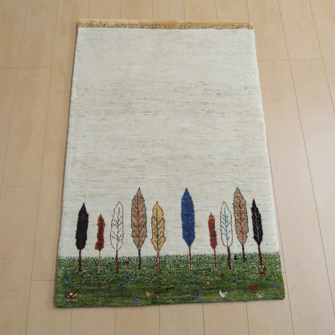 【限定1品】ギャッベ ルリバフ 125×81cm 手織り 最高級 天然 
