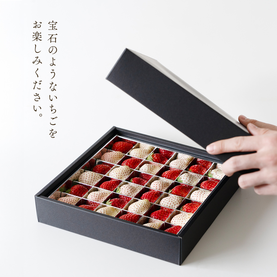 赤いちご と 白いちごの宝石箱 36粒 【12月から発送開始】（