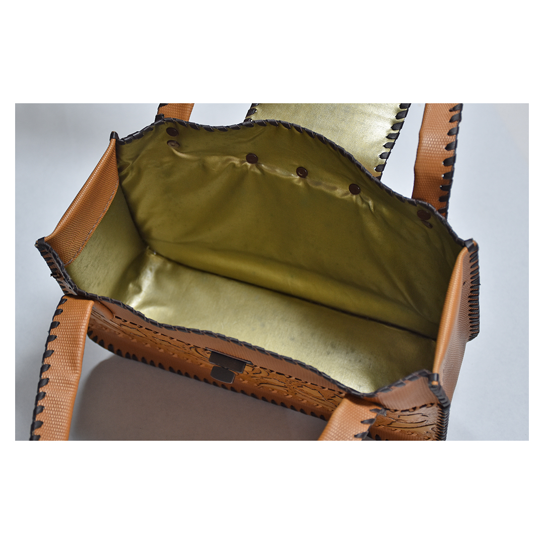 【 限定 1品 】【 ハンドメイド 】牛革使用 ハンドバッグ 革