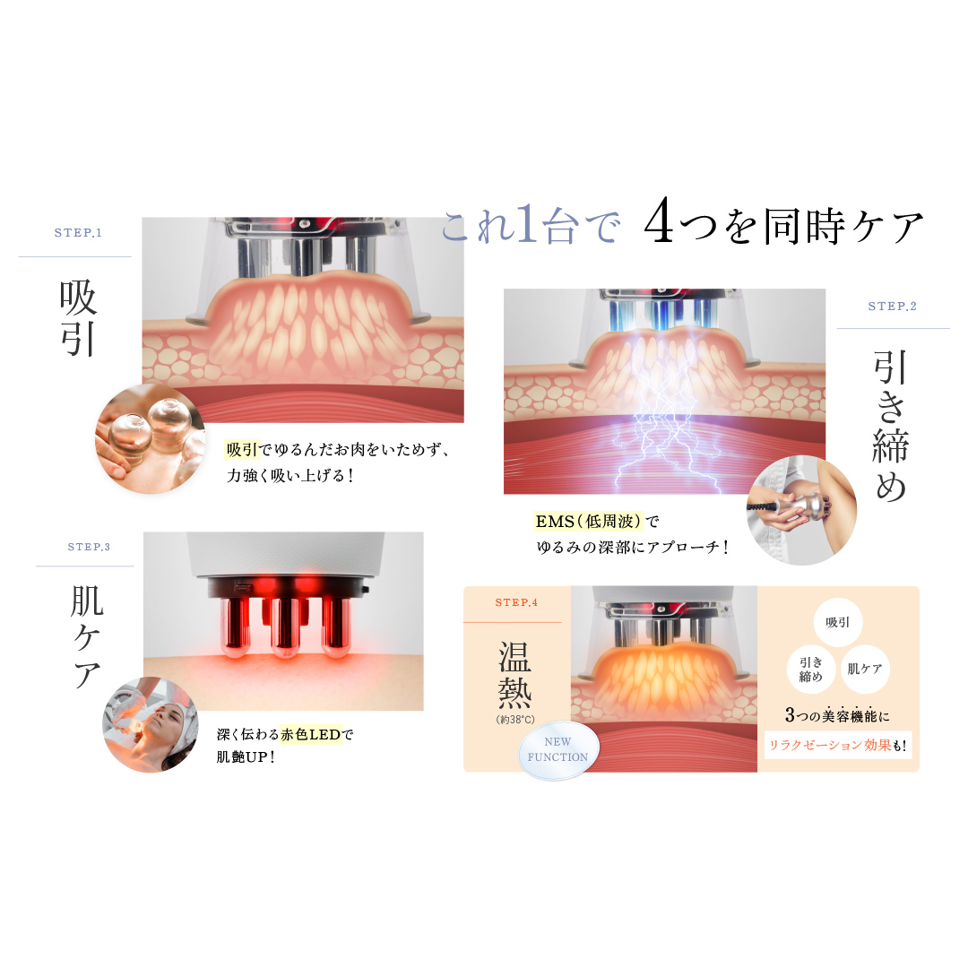 WAVE WAVE EMS Slim Esthe Plus 吸引 温熱 LED ダイエット セルライト 