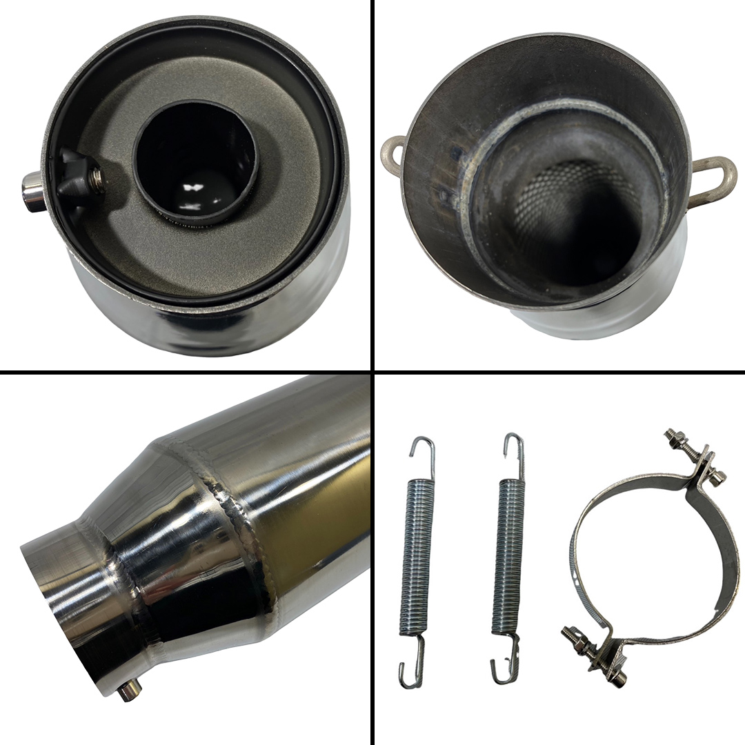 チタンサイレンサー（樽型） 60.5π バイク パーツ 部品 マフ