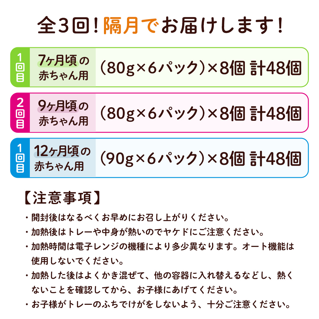 【 ピジョン 】＜全3回定期便 隔月でお届け＞7か月頃～12か