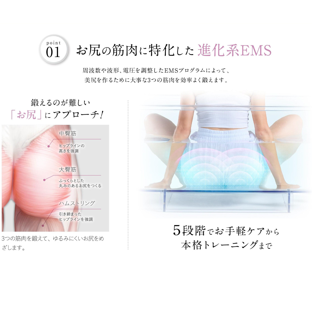 WAVE WAVE EMS Hydro Mat EMS LED 光エステ 美尻 ボディメイク トレー