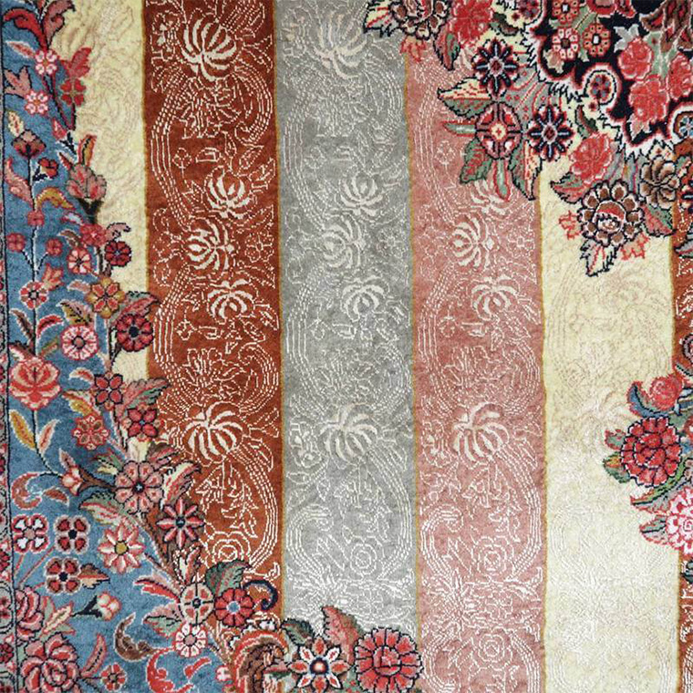 【限定1品】 ペルシャ絨毯 ウール シルク 手織り ラグマッ