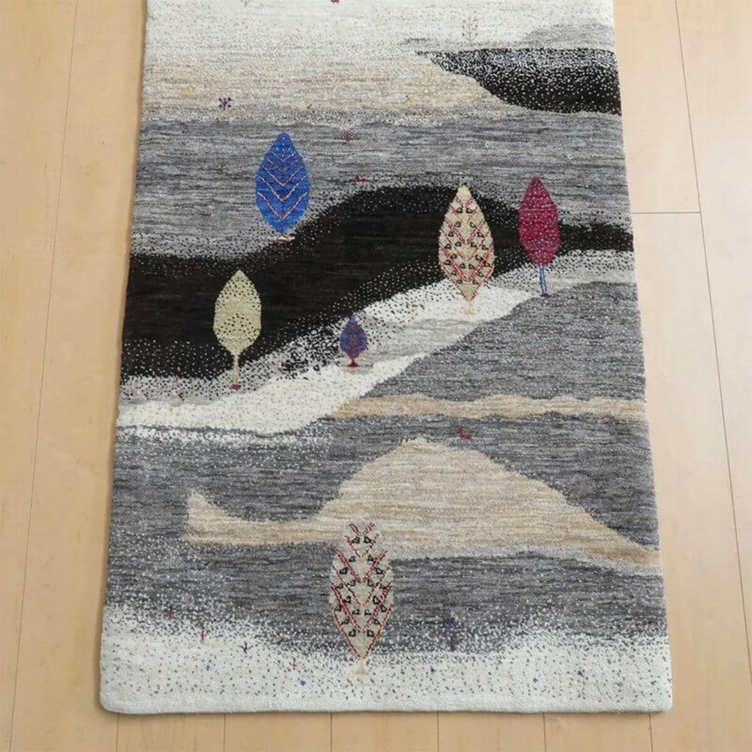 【限定1品】ギャッベ ルリバフ 207×82cm 手織り 最高級 天然 