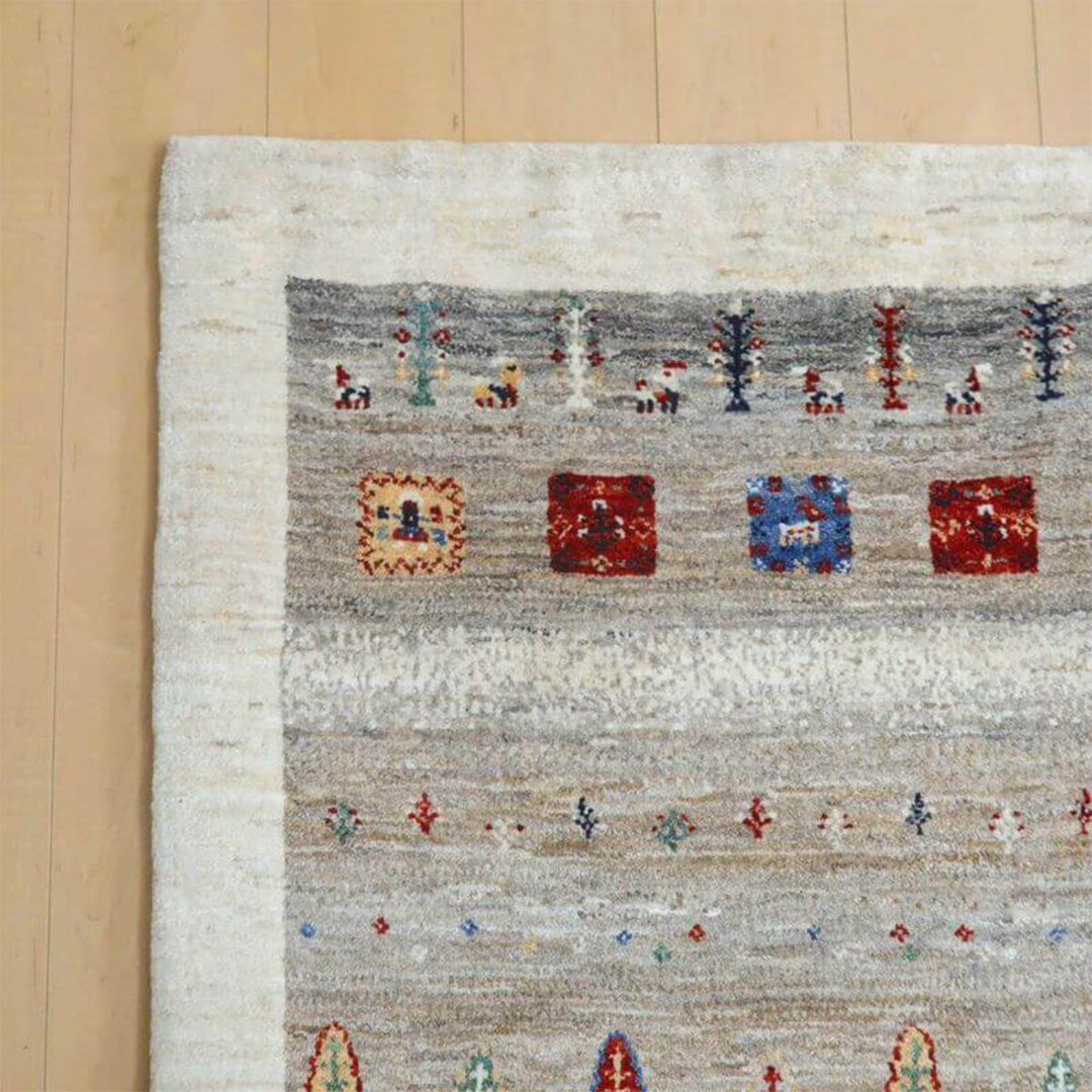 【限定1品】ギャッベ ルリバフ 200×81cm 手織り 最高級 天然 