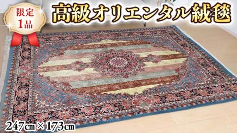 限定1品】 ペルシャ絨毯 ウール シルク 手織り ラグマット カーペット／ 高級 リビングサイズ 247×173cm 高品質 じゅうたん ラグ  （FL-22001) 繊細 メダリオン 花柄: つくばみらい市ANAのふるさと納税