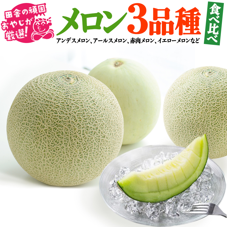 メロン 食べ比べ セット【7月発送開始】田舎の頑固おやじ