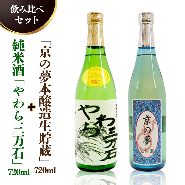 純米酒「やわら三万石」720ml＆「京の夢上撰」720ｍl　飲み