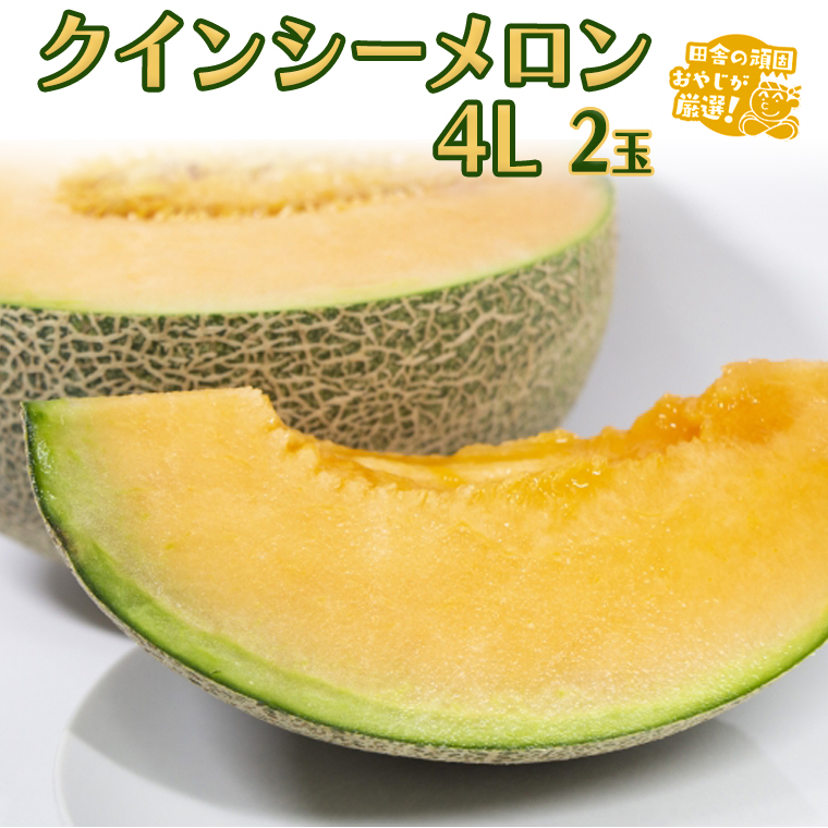 クインシーメロン 4L 2個 【2025年8月発送開始】田舎の頑固お