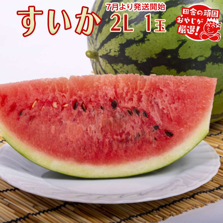 すいか 2L×1個【2025年7月より発送開始】田舎の頑固おやじが