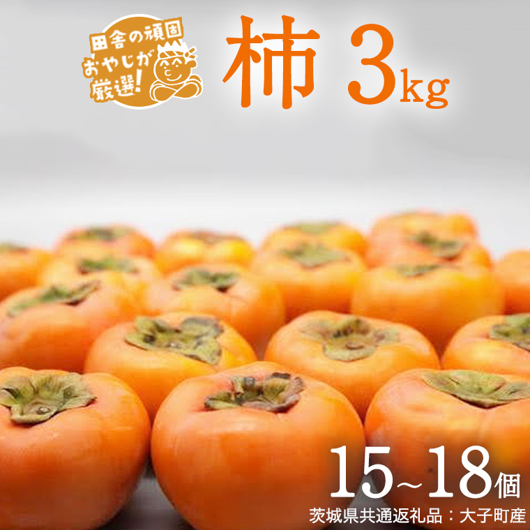 柿 3kg（15〜18個）【2025年10月より発送開始】（茨城県共通返