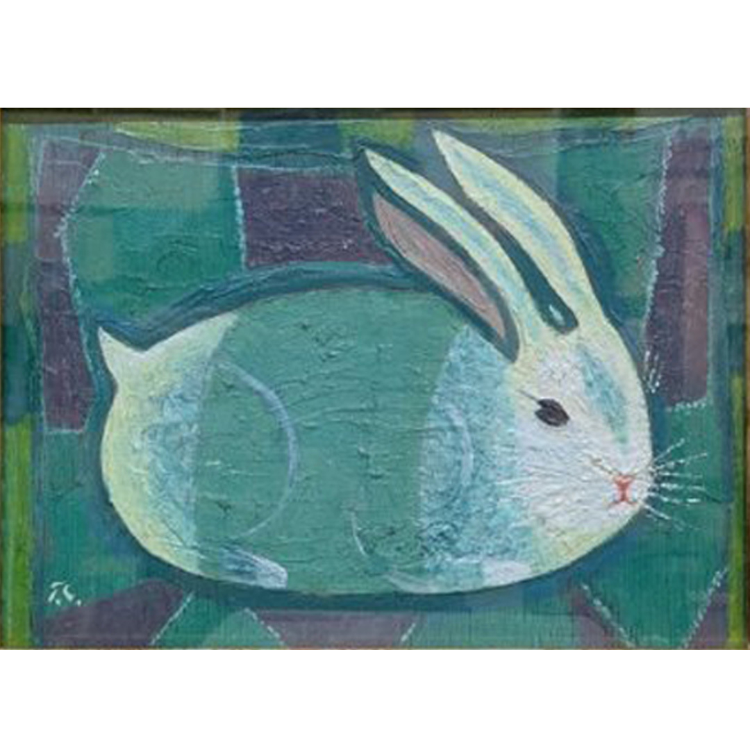 【 限定１点 】 「 USAGI ・ もよう 」 うさぎ ウサギ 絵画 ア