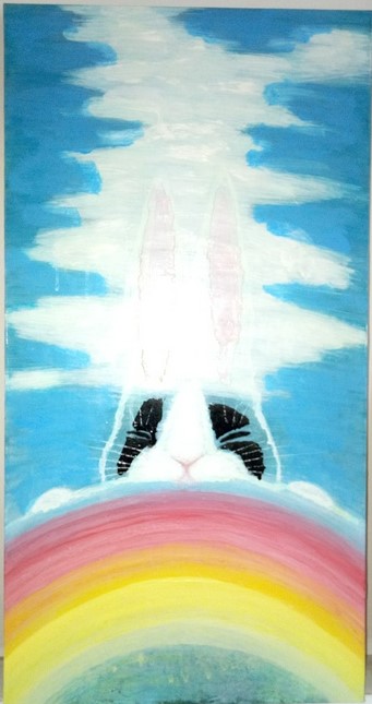 【 限定１点 】 「 虹を喰う 」 絵画 アート アトリエ 飛動