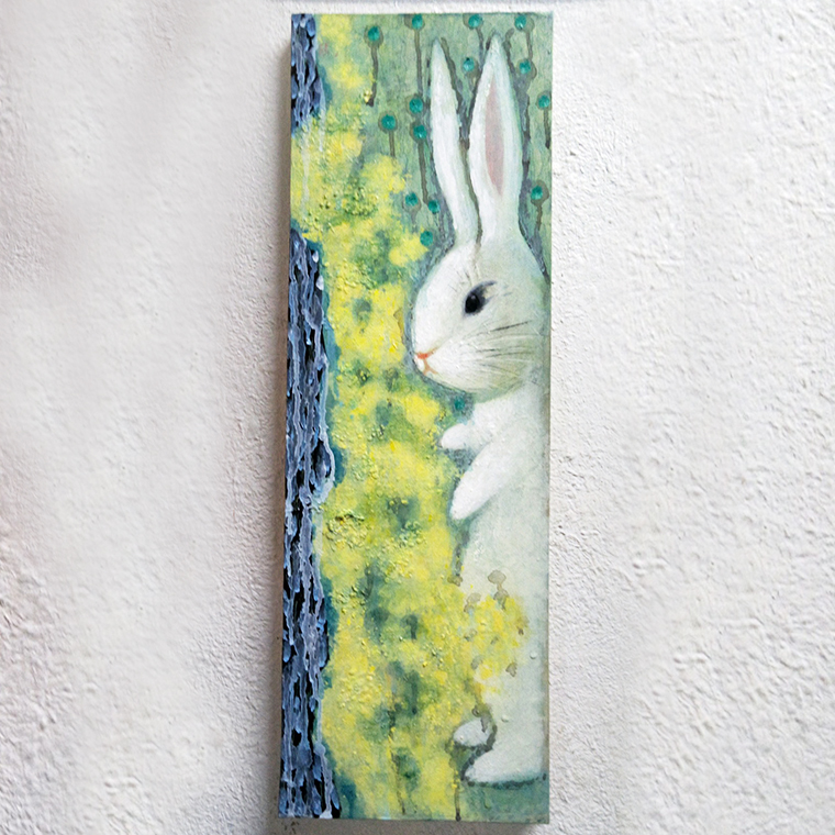 【 限定 1点 】「 春日 」 うさぎ ウサギ 絵画 アート アトリ
