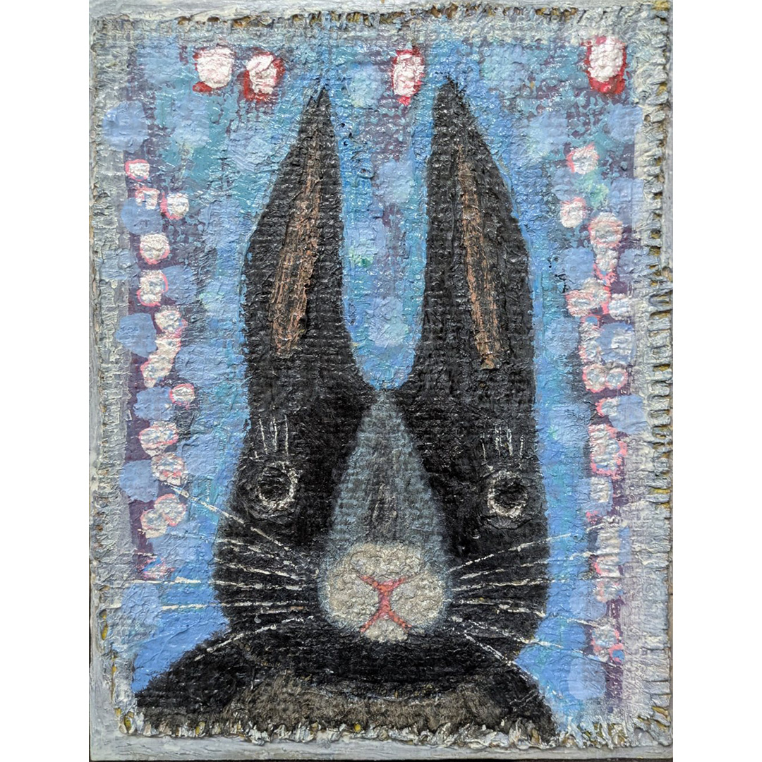 【 限定 1点 】 うさぎ・クロちゃん 絵画 絵 アート アトリ