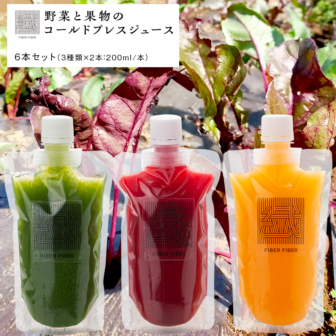 野菜と果物の コールドプレスジュース 200ml × 6本セット 酵