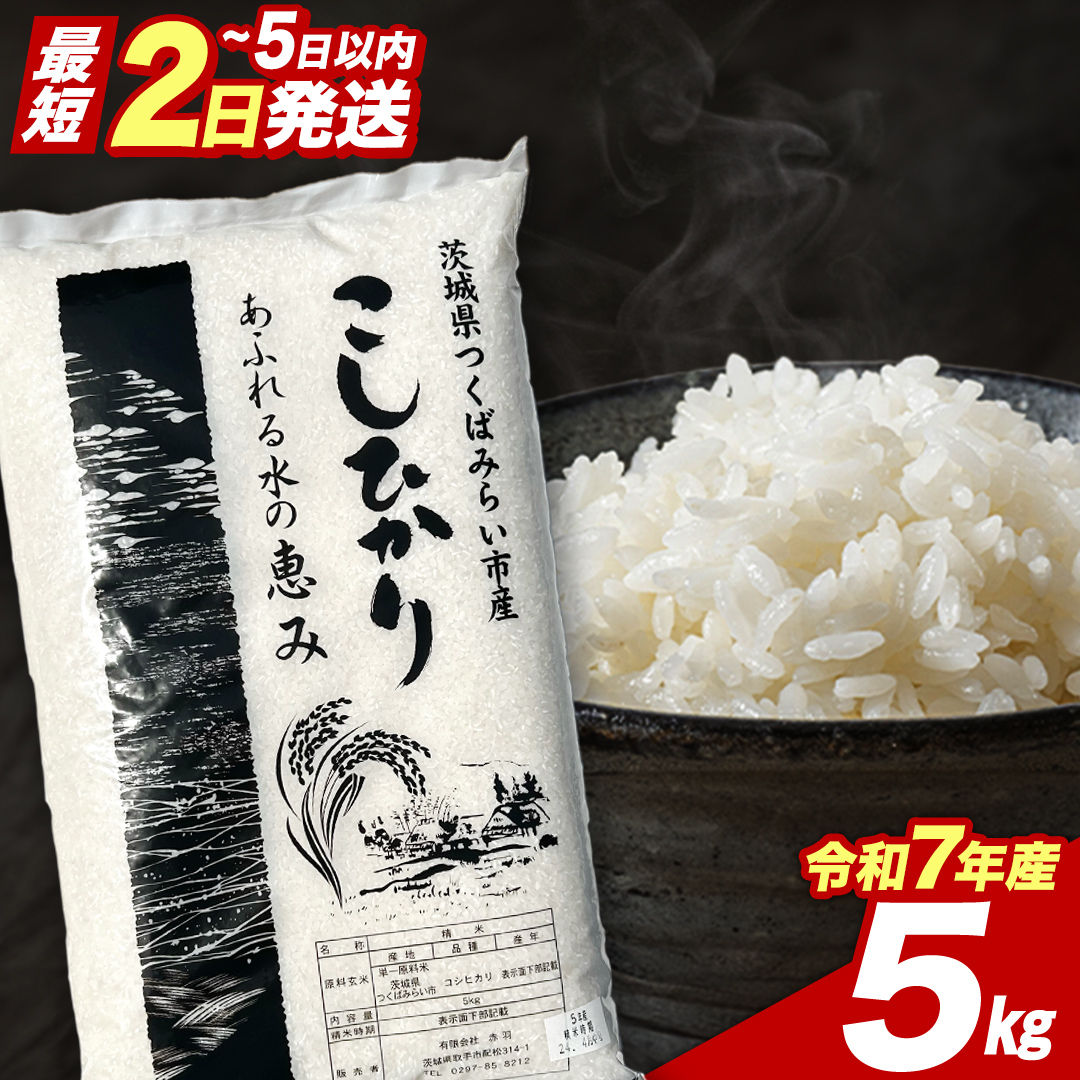 【 最短2日 スピード発送！】 コシヒカリ 5kg 令和7年産精米 