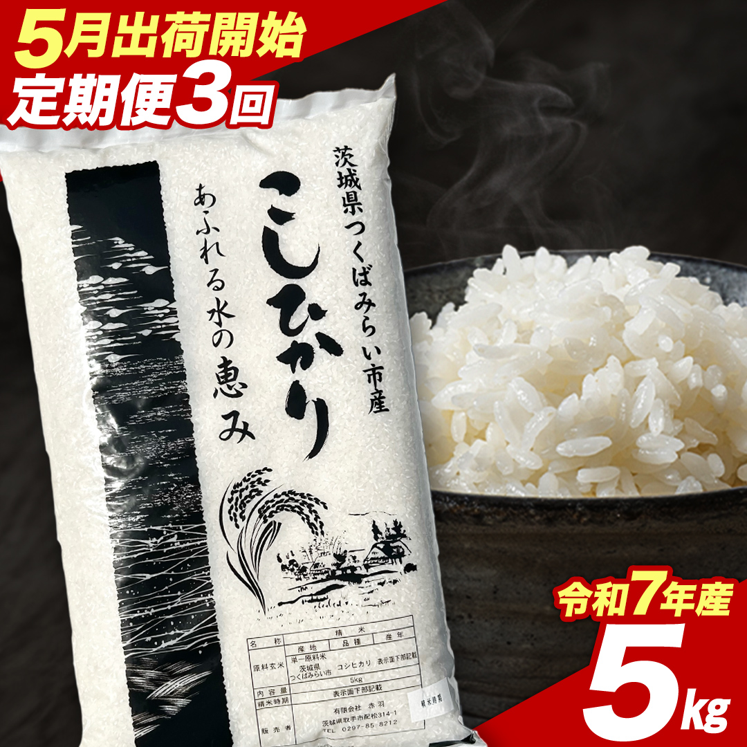 【 定期便（5～7月出荷）】 コシヒカリ 5kg ×3回 令和7年産精