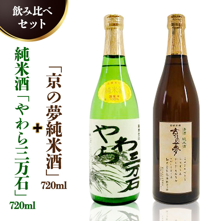 純米酒「やわら三万石」720ml＆「京の夢純米酒」720ｍl　飲