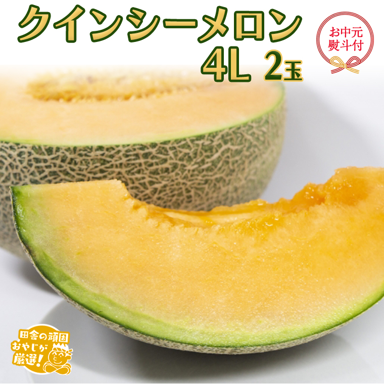【お中元 熨斗付】 クインシーメロン 4L ×2個 【令和6年7月
