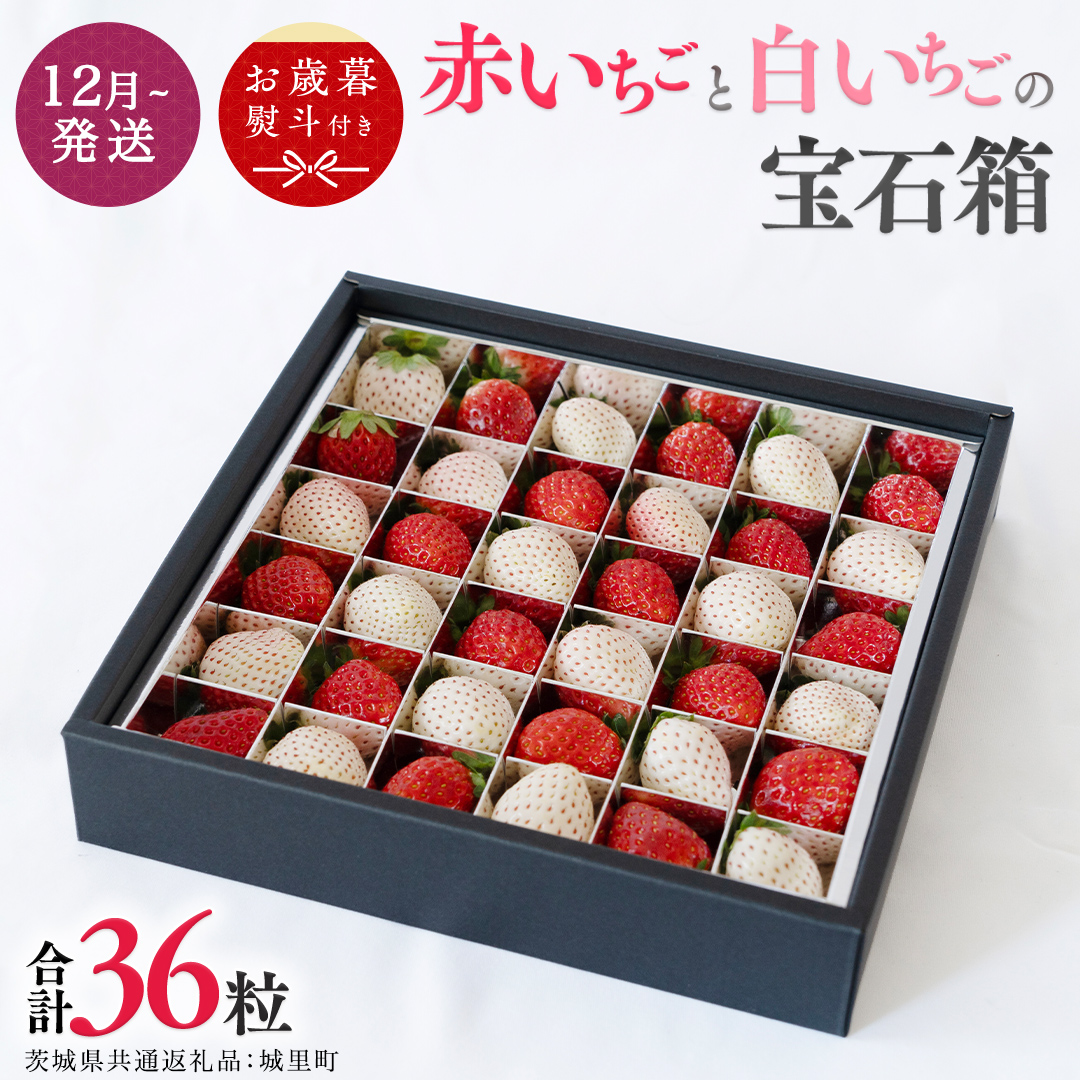 【 お歳暮 熨斗付 】赤いちごと白いちごの宝石箱 18粒【12月