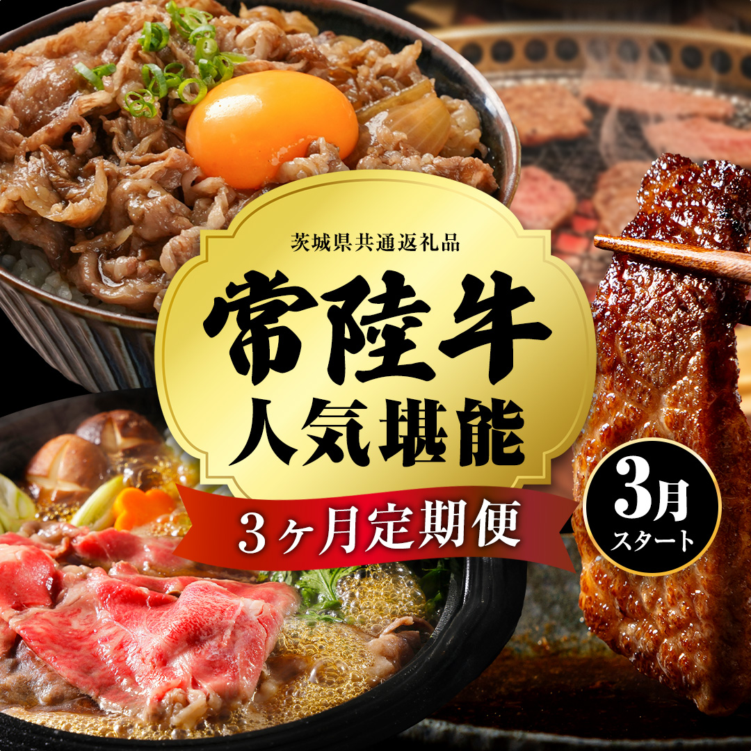 【 令和8年3月スタート 】【 定期便 全3回 】 常陸牛 人気 3