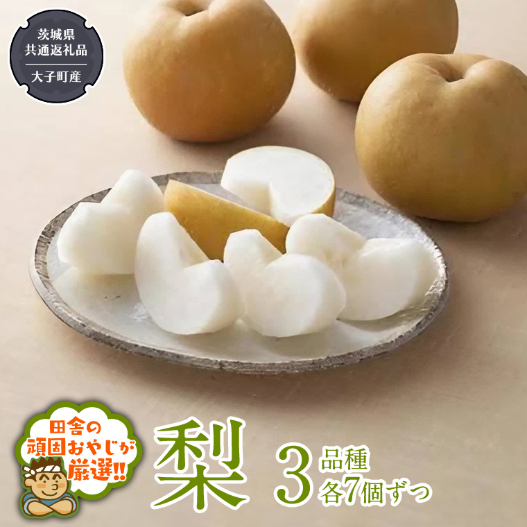 梨 3品種 各7個ずつ【2025年8月より発送開始】（茨城県共通