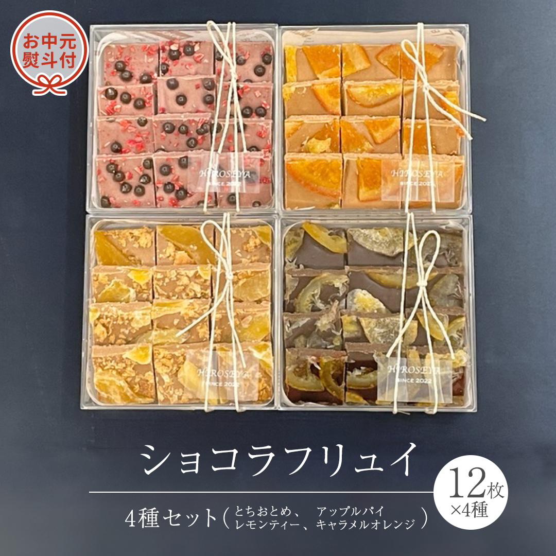 【 お中元 熨斗 付】 ショコラ フリュイ 4種セット（ とちお